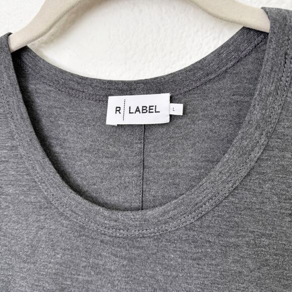 [R Label The Reset] Dark Gray Sleeveless Muscle Tank Top Round Neck Size Large L - Picture 9 of 10